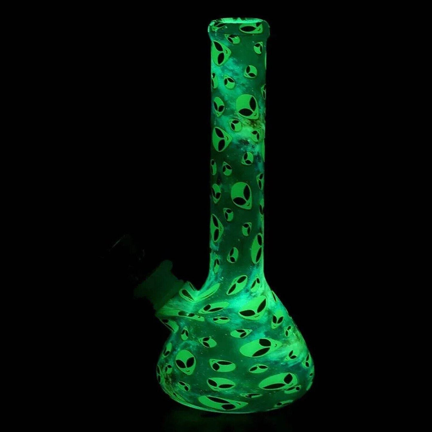 Silicone Hookah Water Pipe Bong, Luminous Alien Pattern Home with 13mm glass bow - Maryjanes Bong Shop