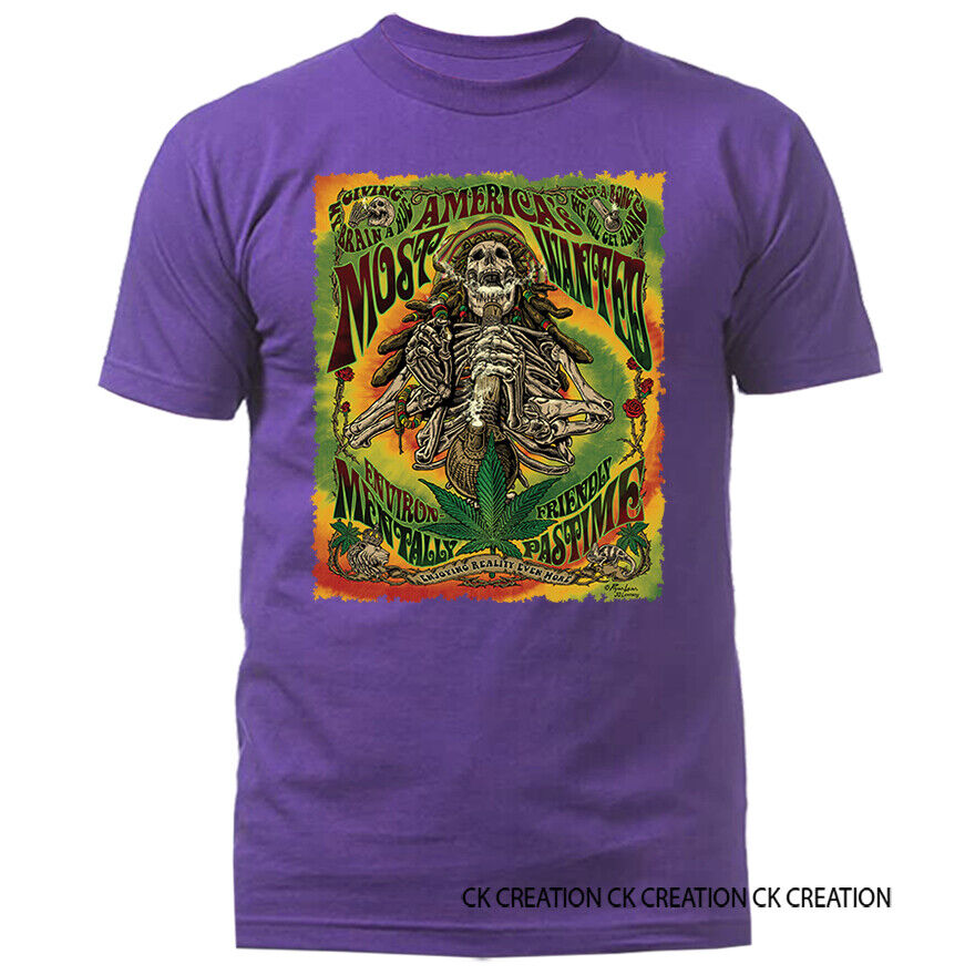 Most Wanted Marijuana Weed Pot Cannabis Graphic T-shirt 13 Colors sizes S to 5XL