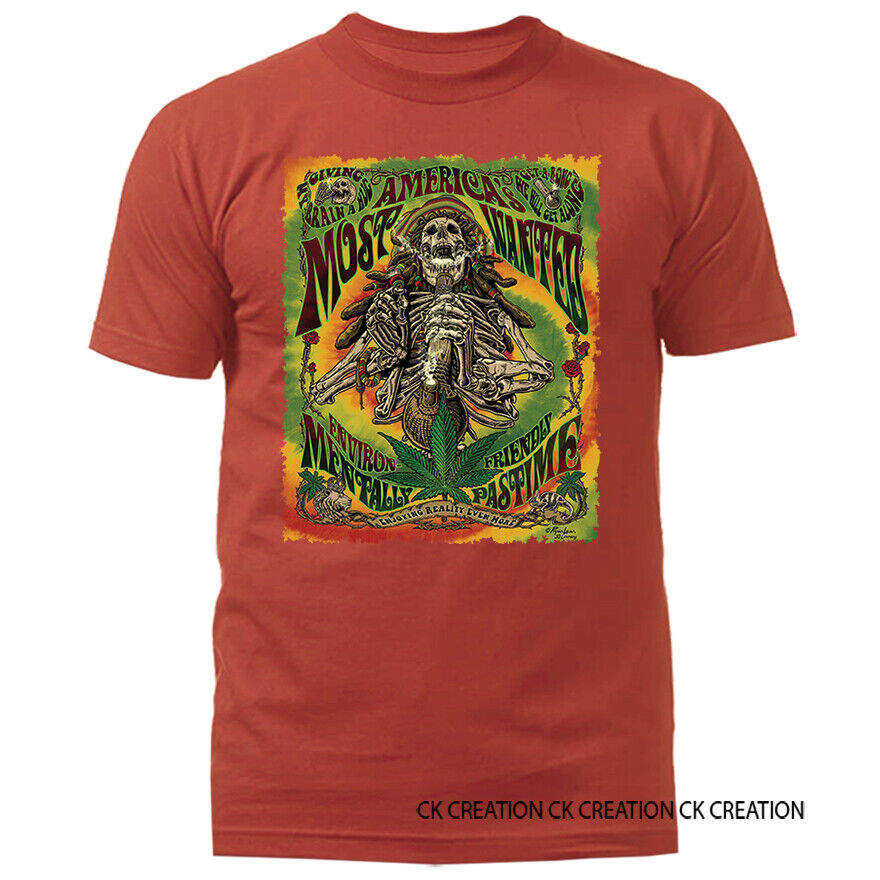Most Wanted Marijuana Weed Pot Cannabis Graphic T-shirt 13 Colors sizes S to 5XL