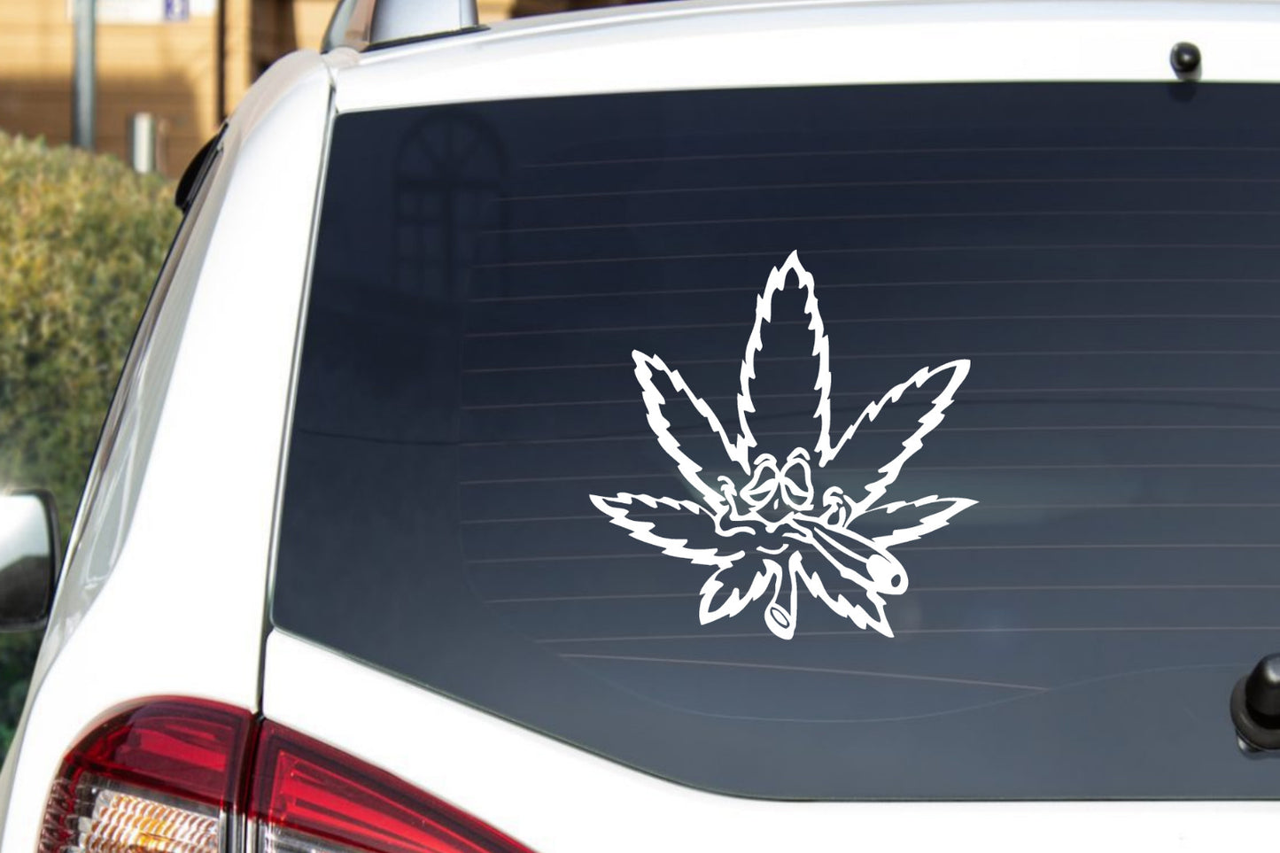 420 Pot Leaf Funny Face Decal Vinyl Sticker 12 colors 6 sizes 3 inch to 10 inch stick anywhere