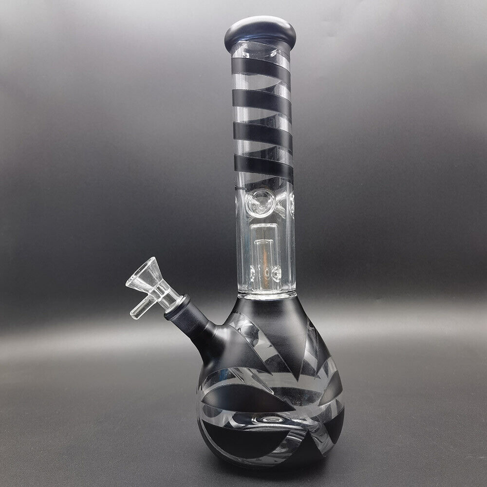 10.6" Black Glass Hookah Smoking Bong Percolator Bongs Water Pipe Shisha Pipes