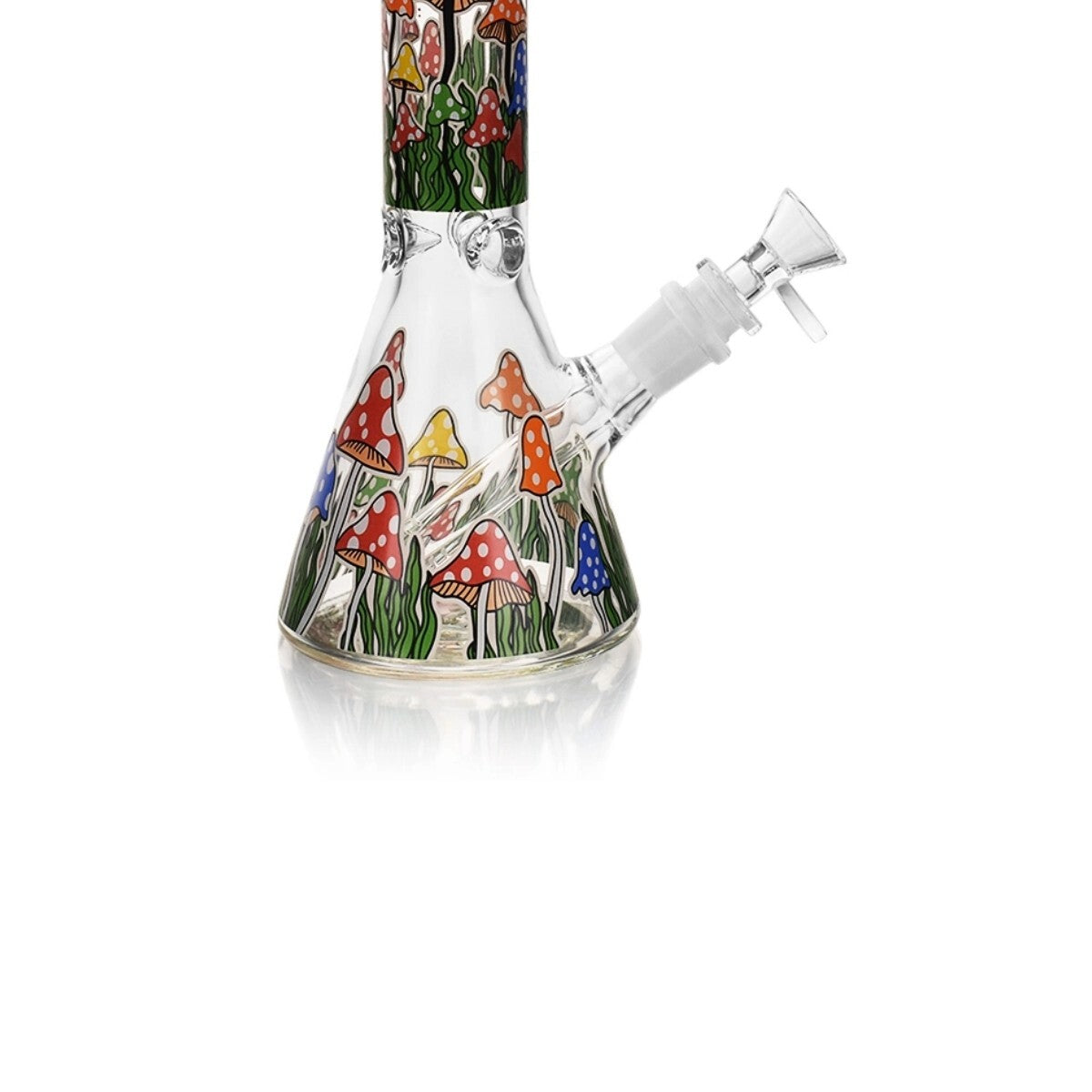 10" Mushroom Glass Bong Smoking Hookah Water Pipe Heavy Beaker Tobacco With Bowl