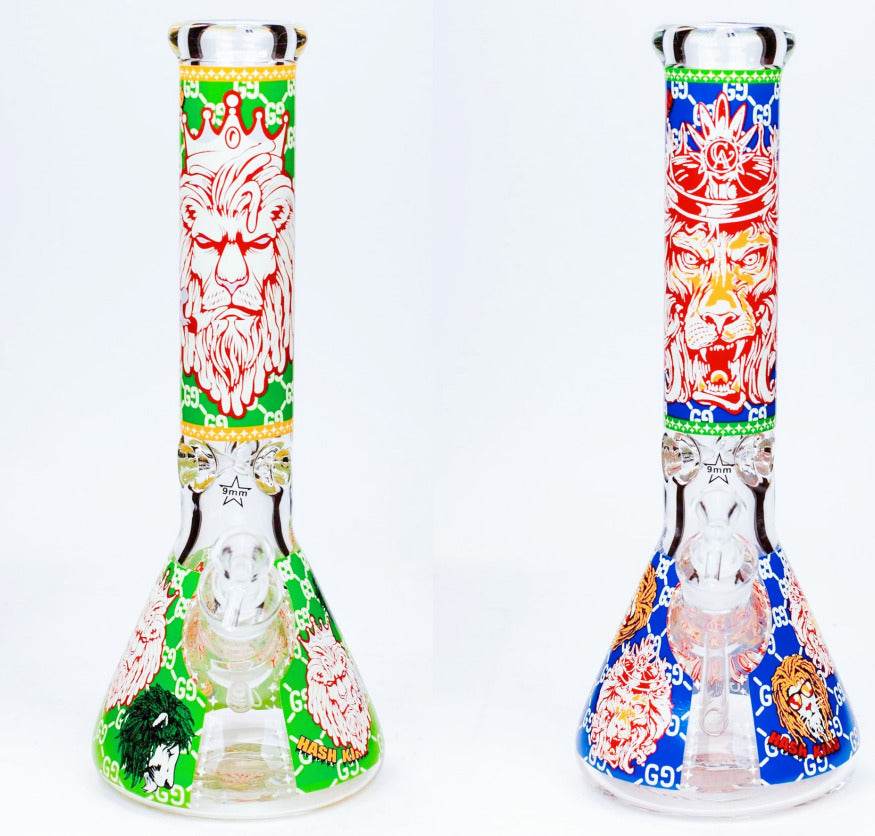 11 Inch Bongs Glass Bong Smoking Hookah Glass Water Pipes 14mm Bowl (Blue/Green) - Maryjanes Bong Shop