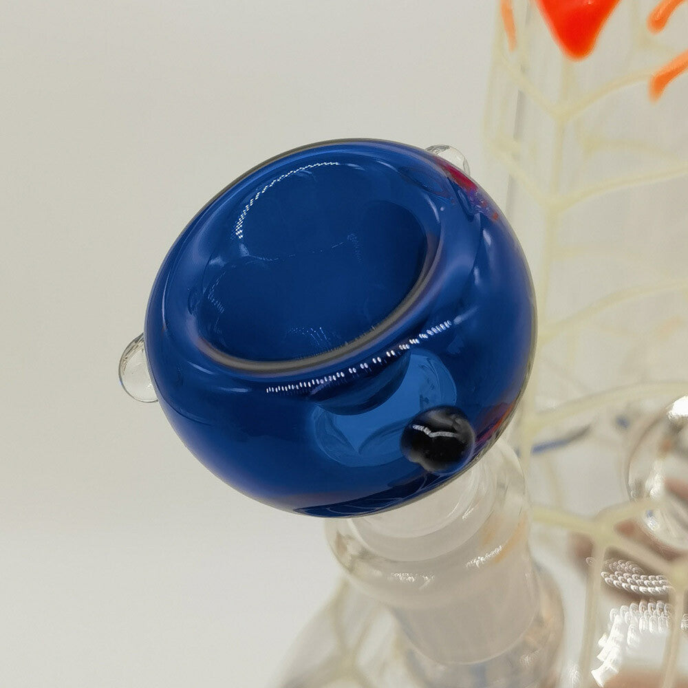 8.4" Glass Bong Cobweb Hookah Smoking Hand Pipes Percolator Bongs W/ 14mm Bowl