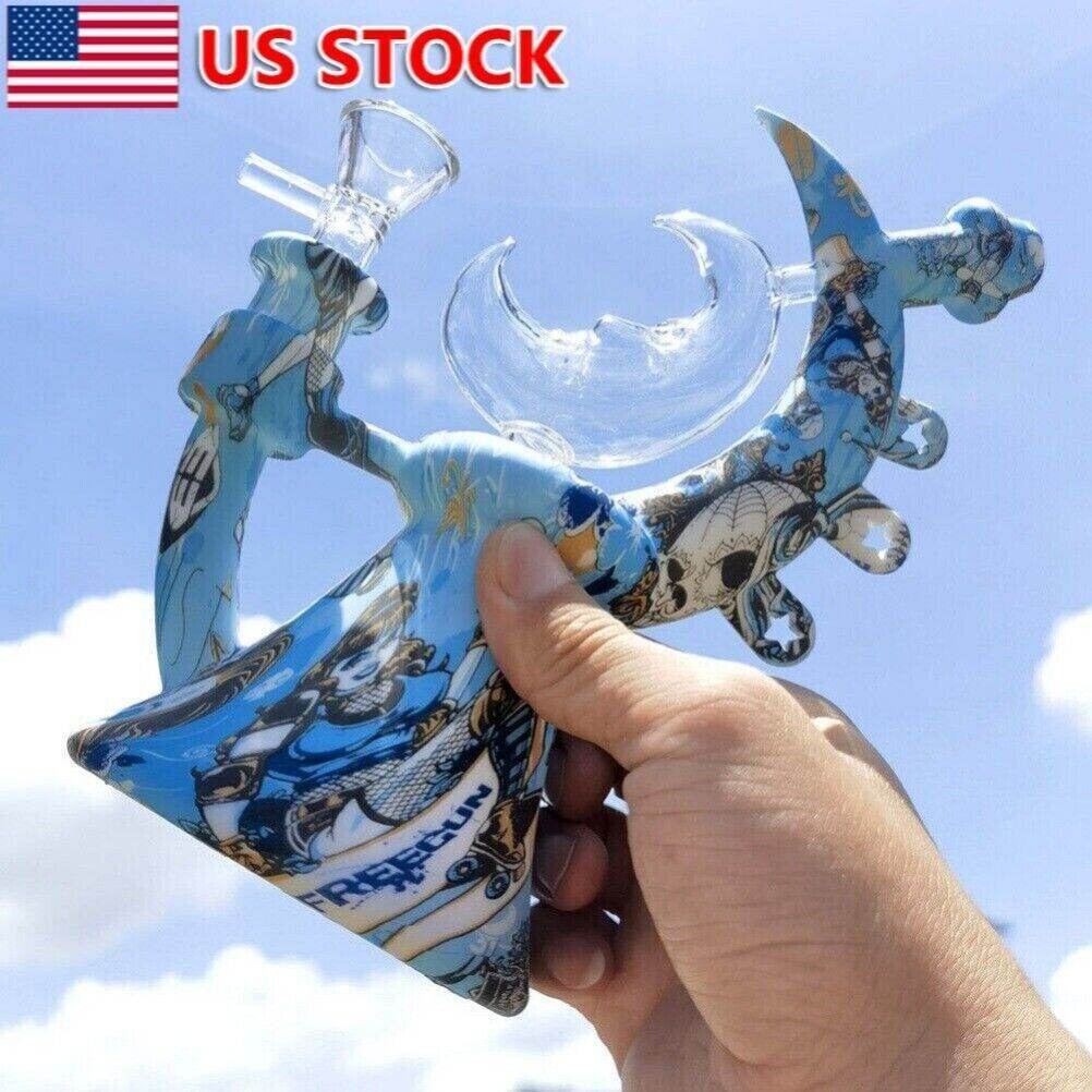 7.5 inch Silicone Smoking Water Pipe Moon Teapot Hookah Bong w/ Glass Bowl NEW - Maryjanes Bong Shop