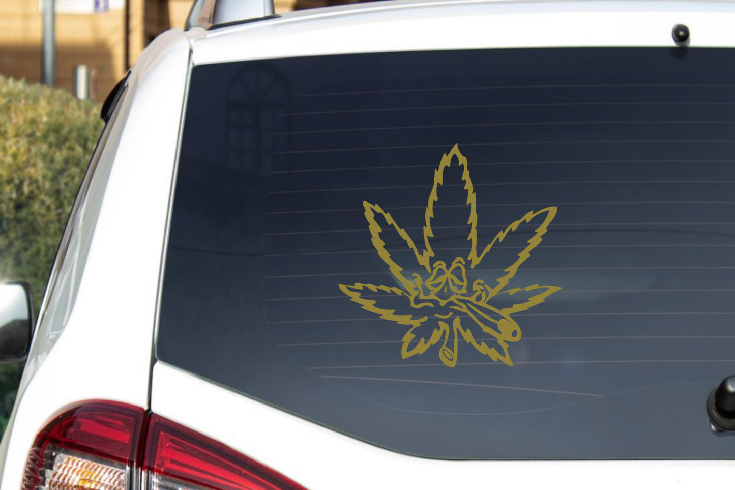 420 Pot Leaf Funny Face Decal Vinyl Sticker 12 colors 6 sizes 3 inch to 10 inch stick anywhere