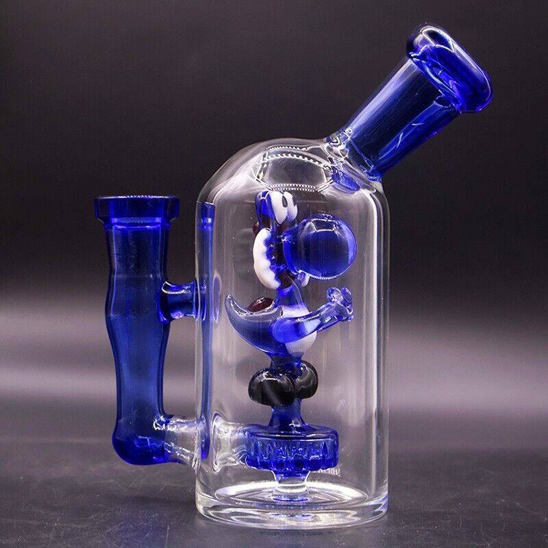5.7" Handy Dinosaur Glass Bong Water Pipe Thick Handmade Recycler Smoking Beaker