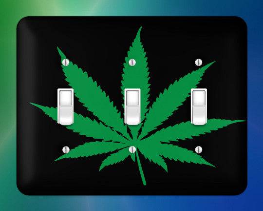 marijuana Cannabis Weed Kush ganja dope splif Metal switch covers