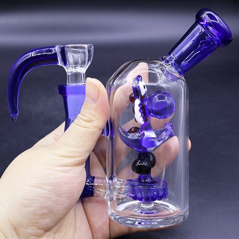 5.7" Handy Dinosaur Glass Bong Water Pipe Thick Handmade Recycler Smoking Beaker