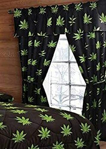 5PCS Pot Marijuana Leaf Weed Curtain Set