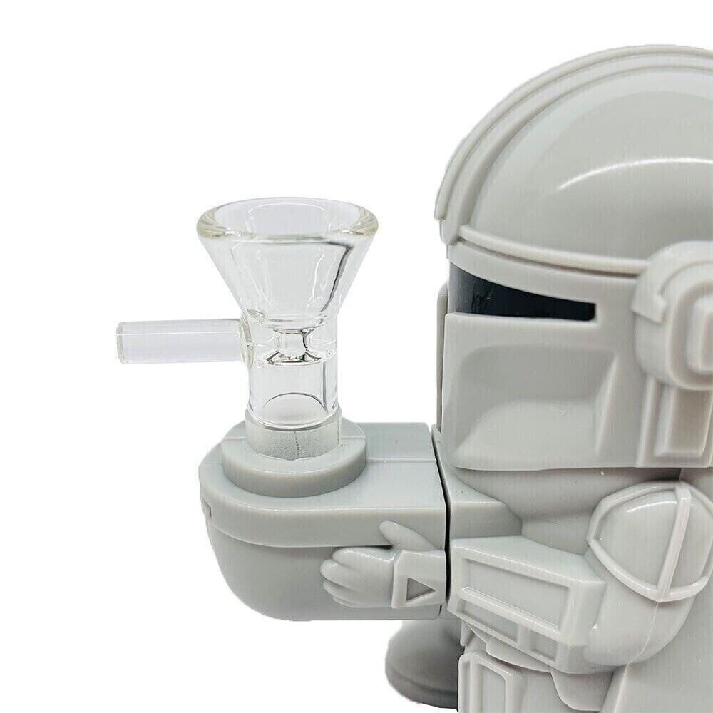 4.3" Silicone Bong Hookah Gray Soldiers Water Pipe Smoking Pipes W/ Glass Bowl