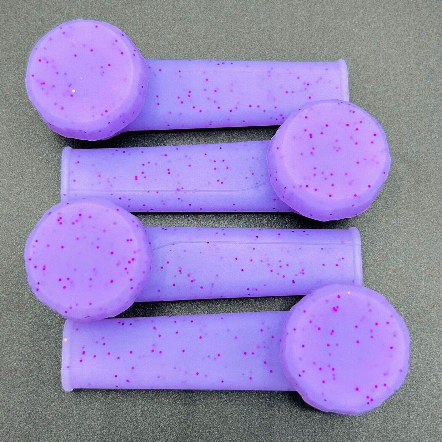Silicone Smoking Pipe with Glass Bowl & Cap Lid | Purple Sparkle GLOWS - Maryjanes Bong Shop