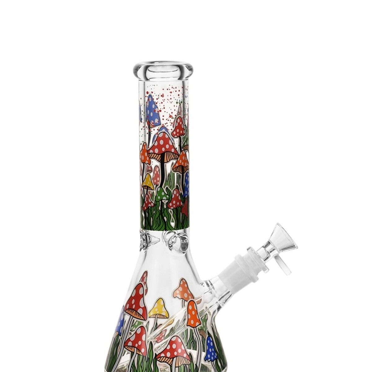 10" Mushroom Glass Bong Smoking Hookah Water Pipe Heavy Beaker Tobacco With Bowl