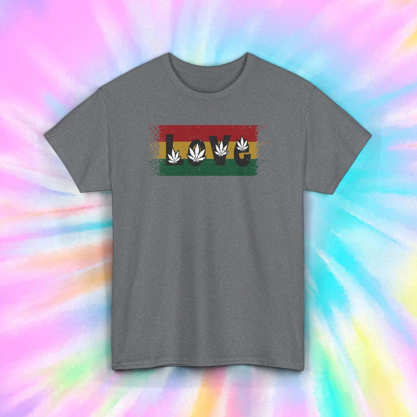 Love Cannabis Weed Leaf T-Shirt | Rasta Style Marijuana Gift | S-5XL 10 Colors