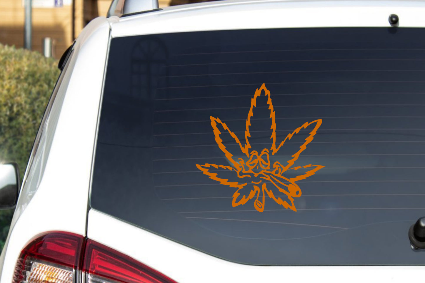 420 Pot Leaf Funny Face Decal Vinyl Sticker 12 colors 6 sizes 3 inch to 10 inch stick anywhere