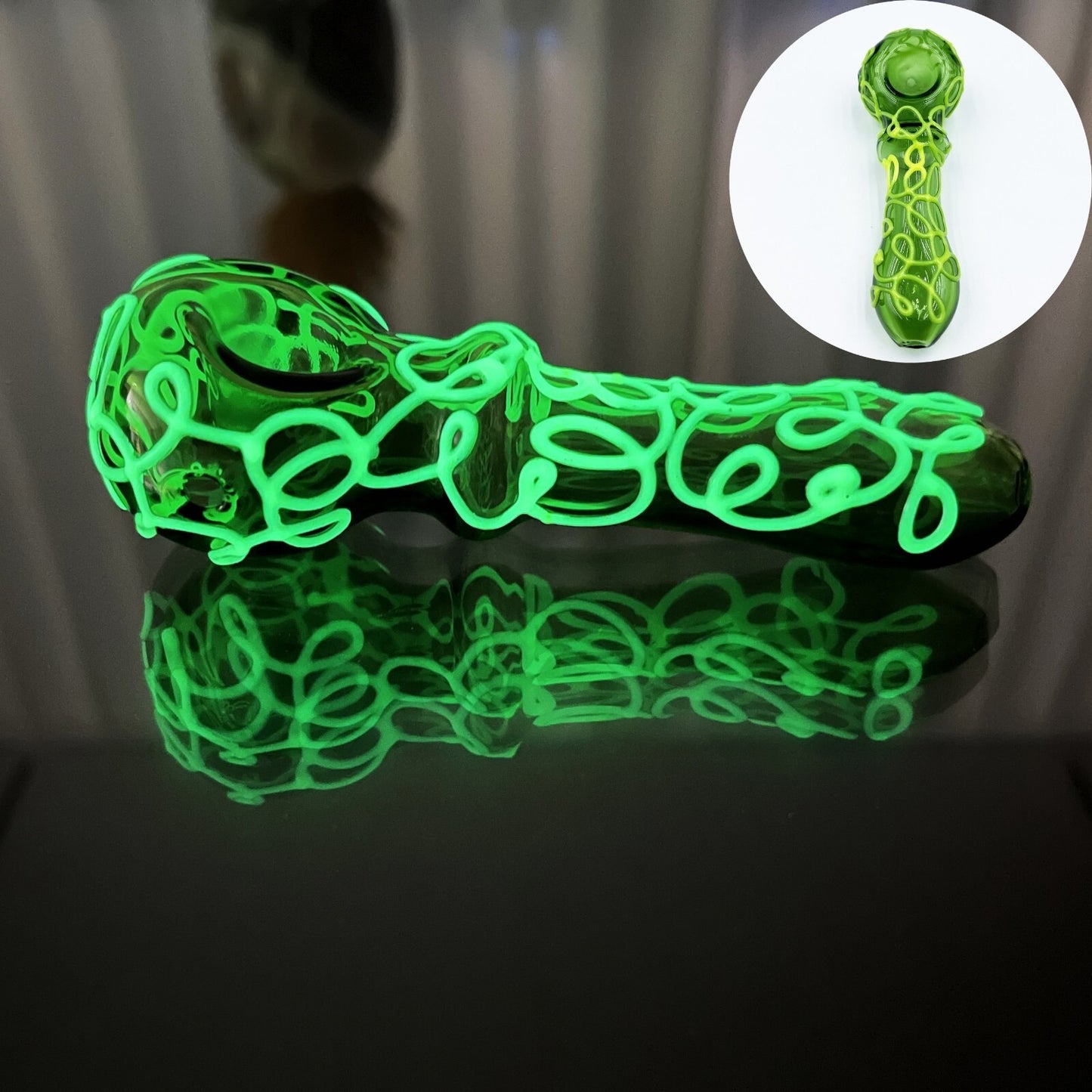 Luminous Glass Smoking Pipe, 4.72" Luminous Twisted Wire Glass Tobacco Pipes, Po