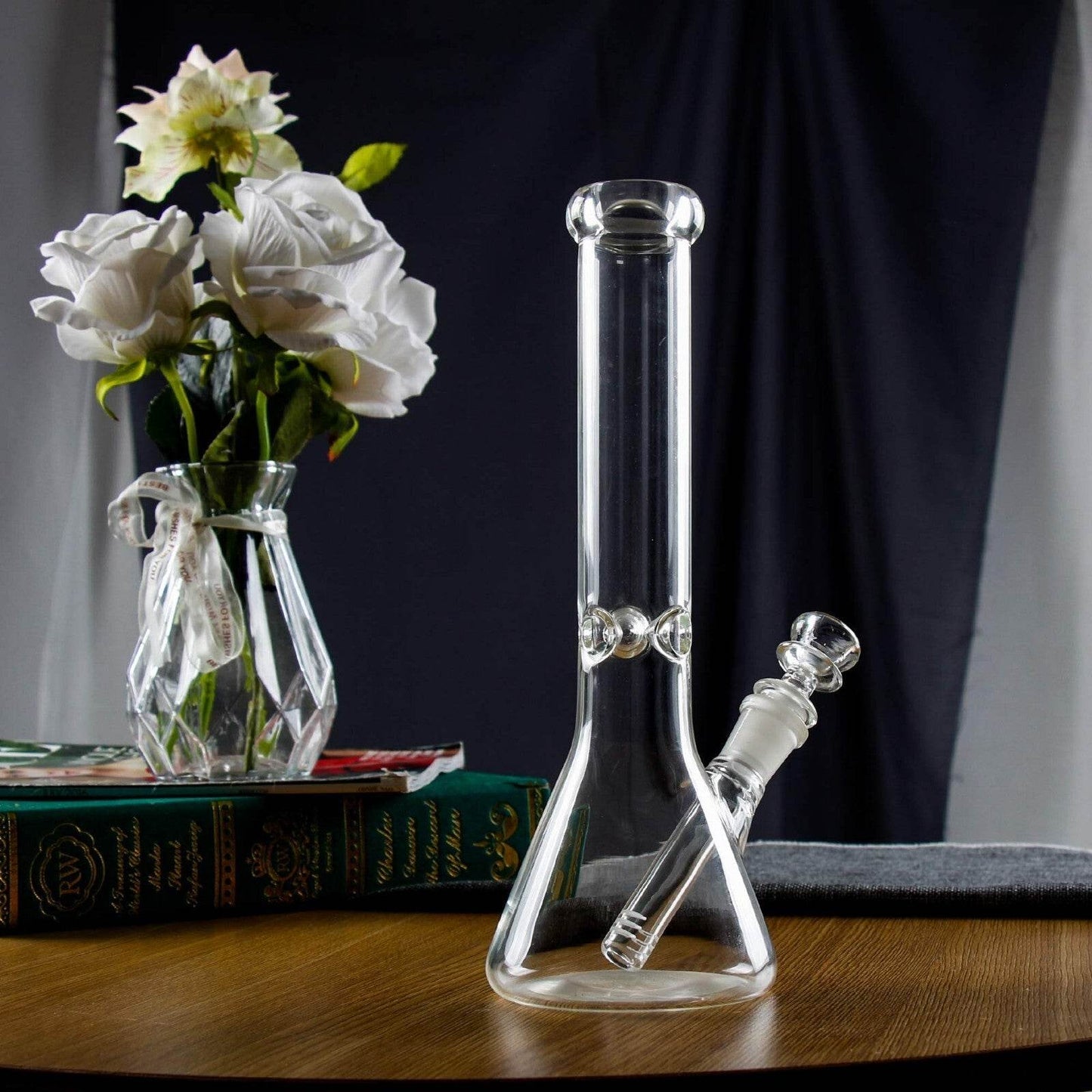 10 Inch Bongs Clear Glass Bong Smoking Hookah Heavy Glass Water Pipes 14mm Bowl - Maryjanes Bong Shop