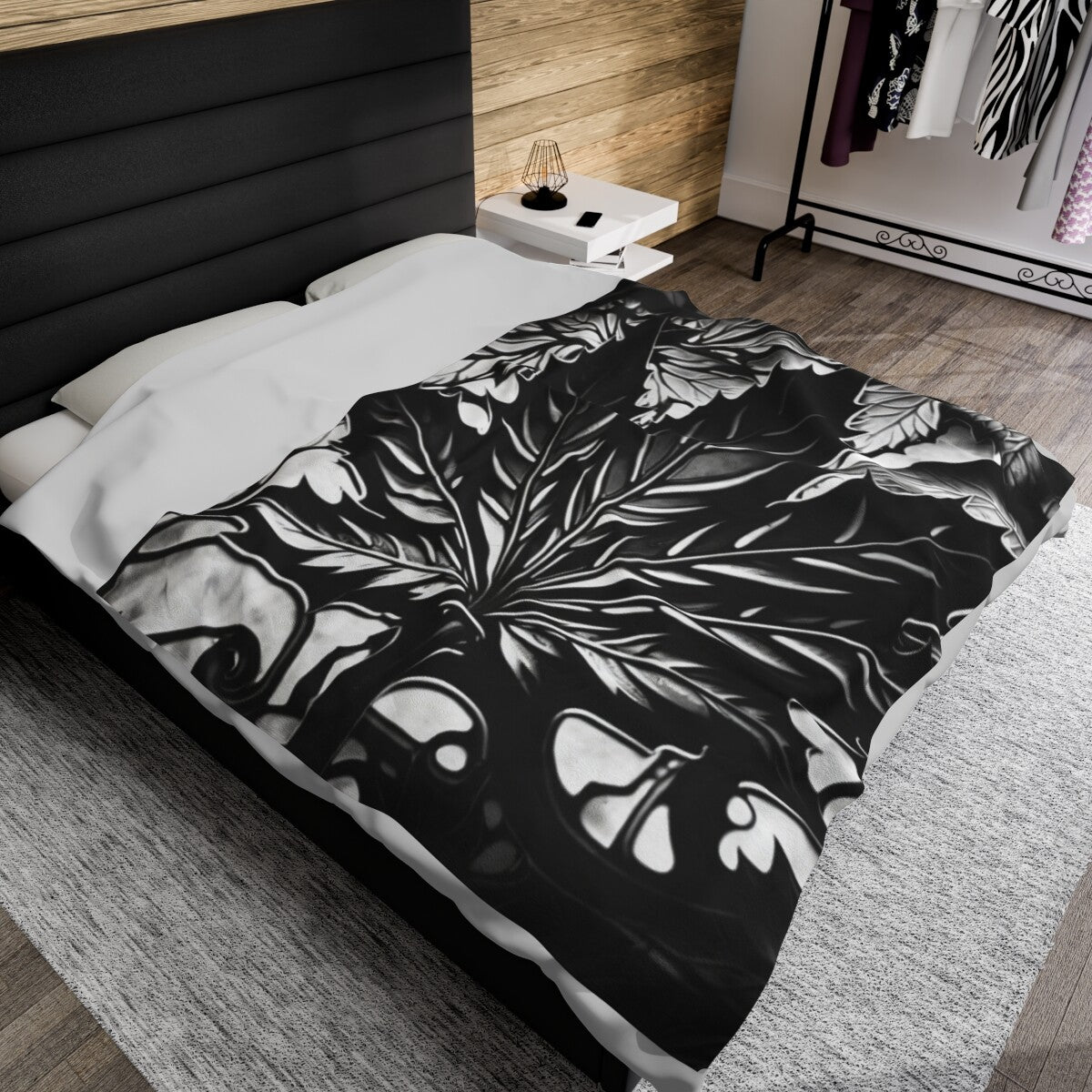Velveteen Plush Blanket Smoking Stoner Weed Marijuana Leaf Graphic Pot Lover