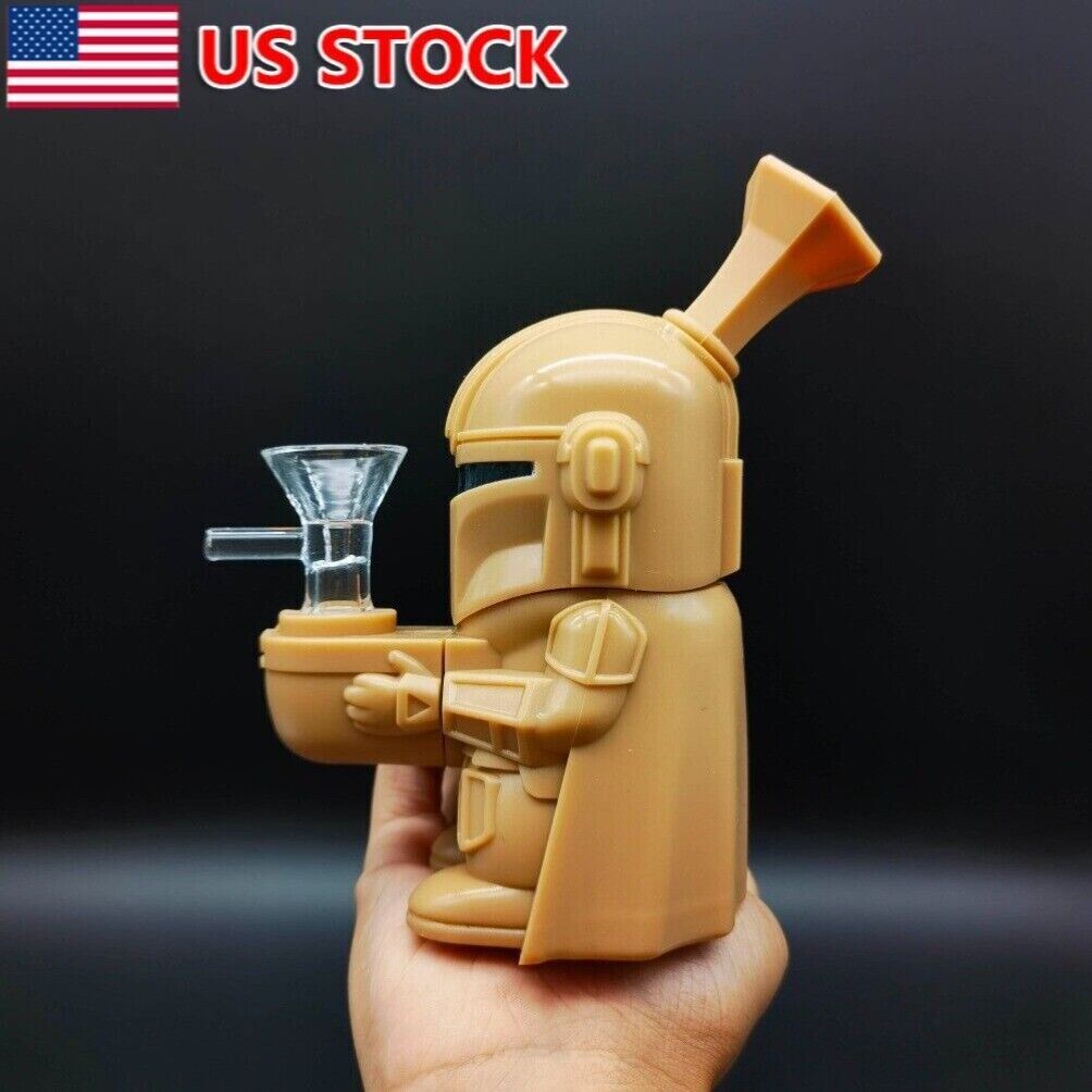 4.3" Unbreakable Hookah Man Smoking Bong Water Bong Shisha +14mm Glass Bowl NEW