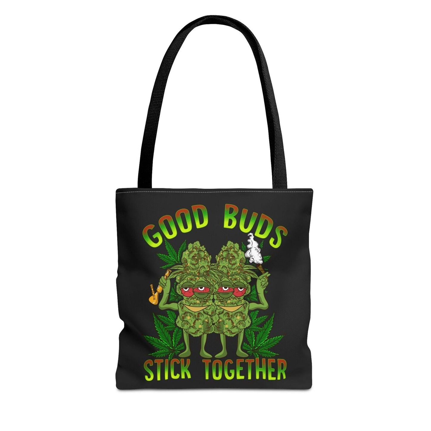 Good Buds Tote Bag with playful cannabis design, perfect for weed lovers and 420 celebrations.