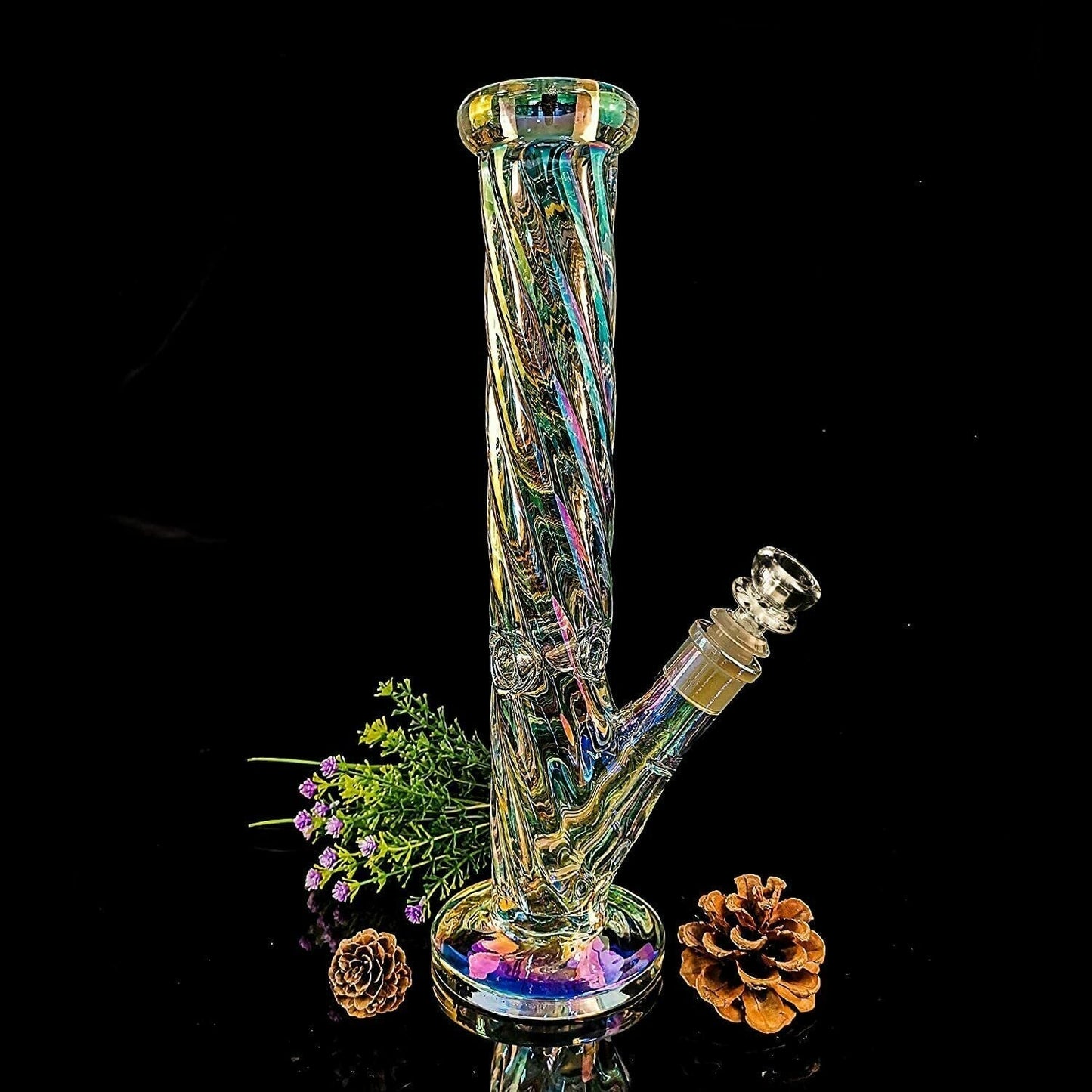 13" Glass Bong Water Pipes Thick Percolator Bongs Smoking Hookah Bowl w/ ICE
