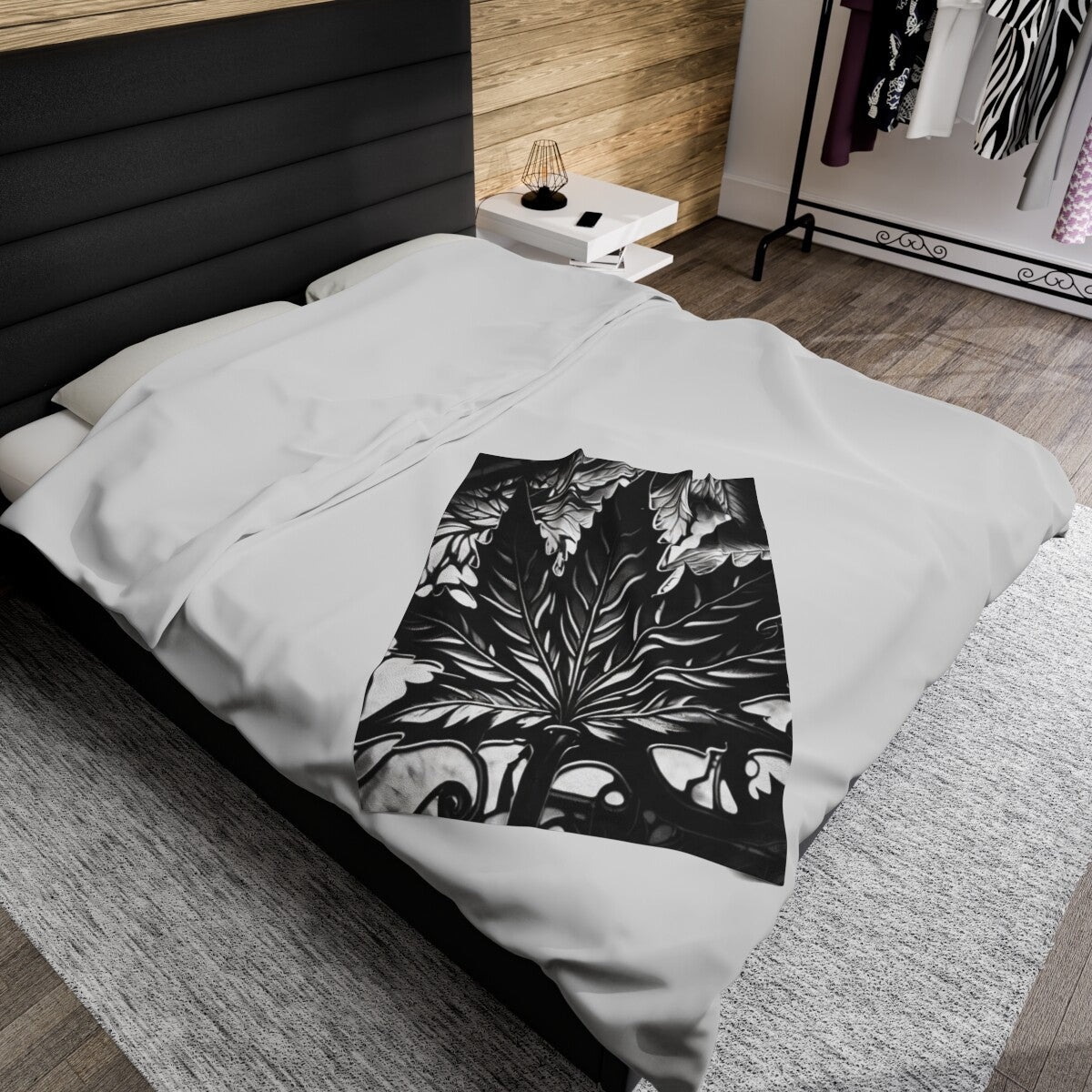 Velveteen Plush Blanket Smoking Stoner Weed Marijuana Leaf Graphic Pot Lover