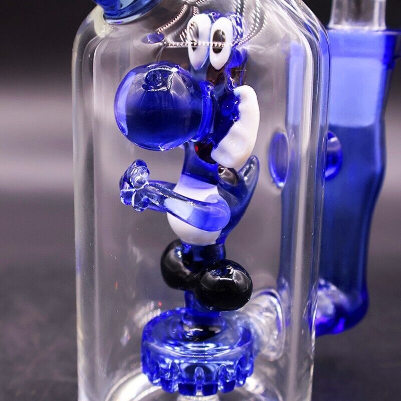 5.7" Handy Dinosaur Glass Bong Water Pipe Thick Handmade Recycler Smoking Beaker