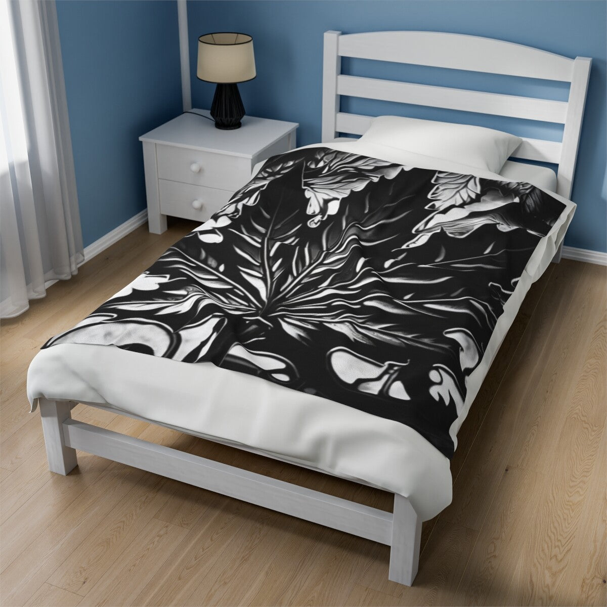 Velveteen Plush Blanket Smoking Stoner Weed Marijuana Leaf Graphic Pot Lover
