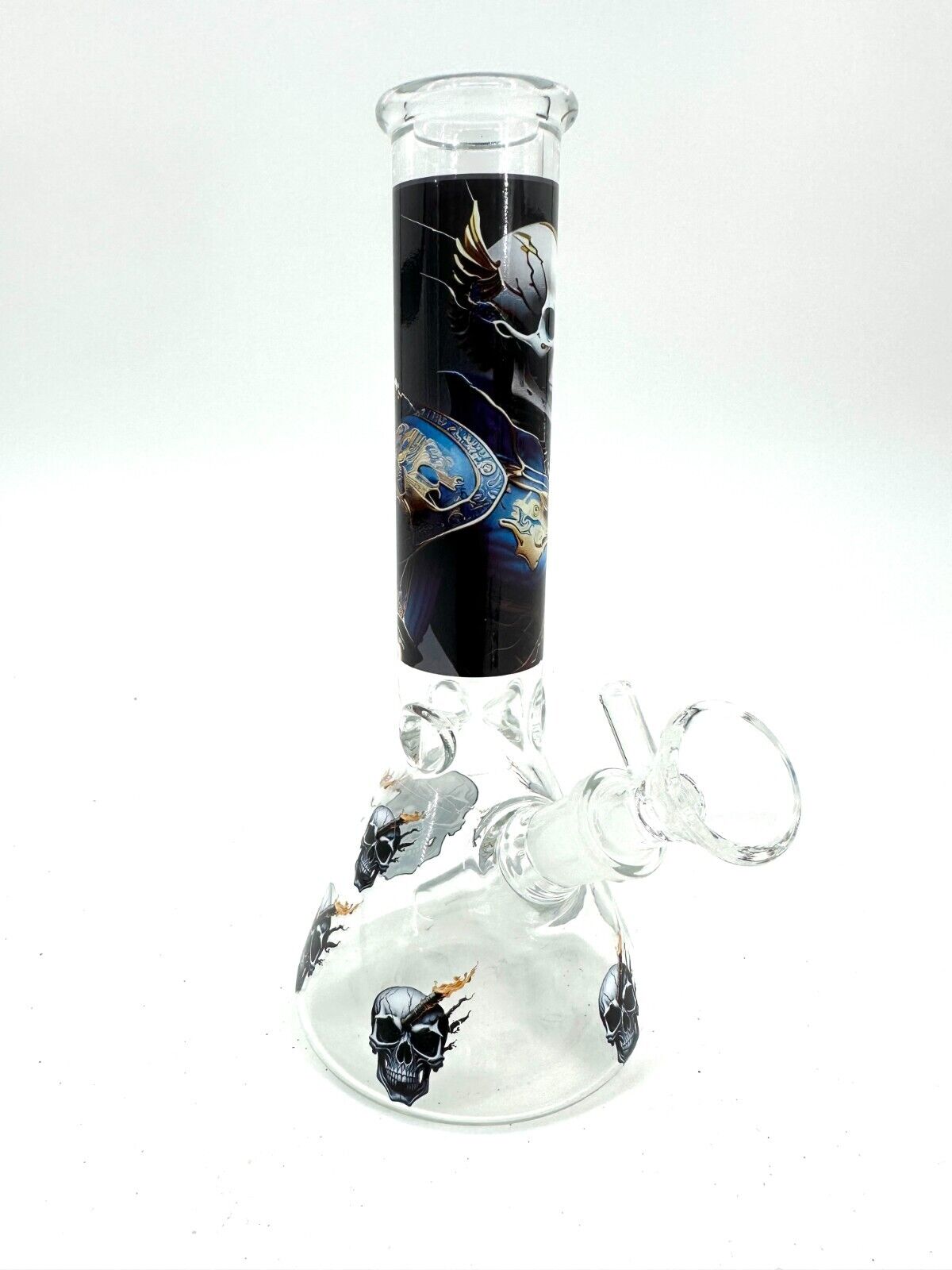 8" Black Water Pipe Bong Glass Bongs Waterpipe