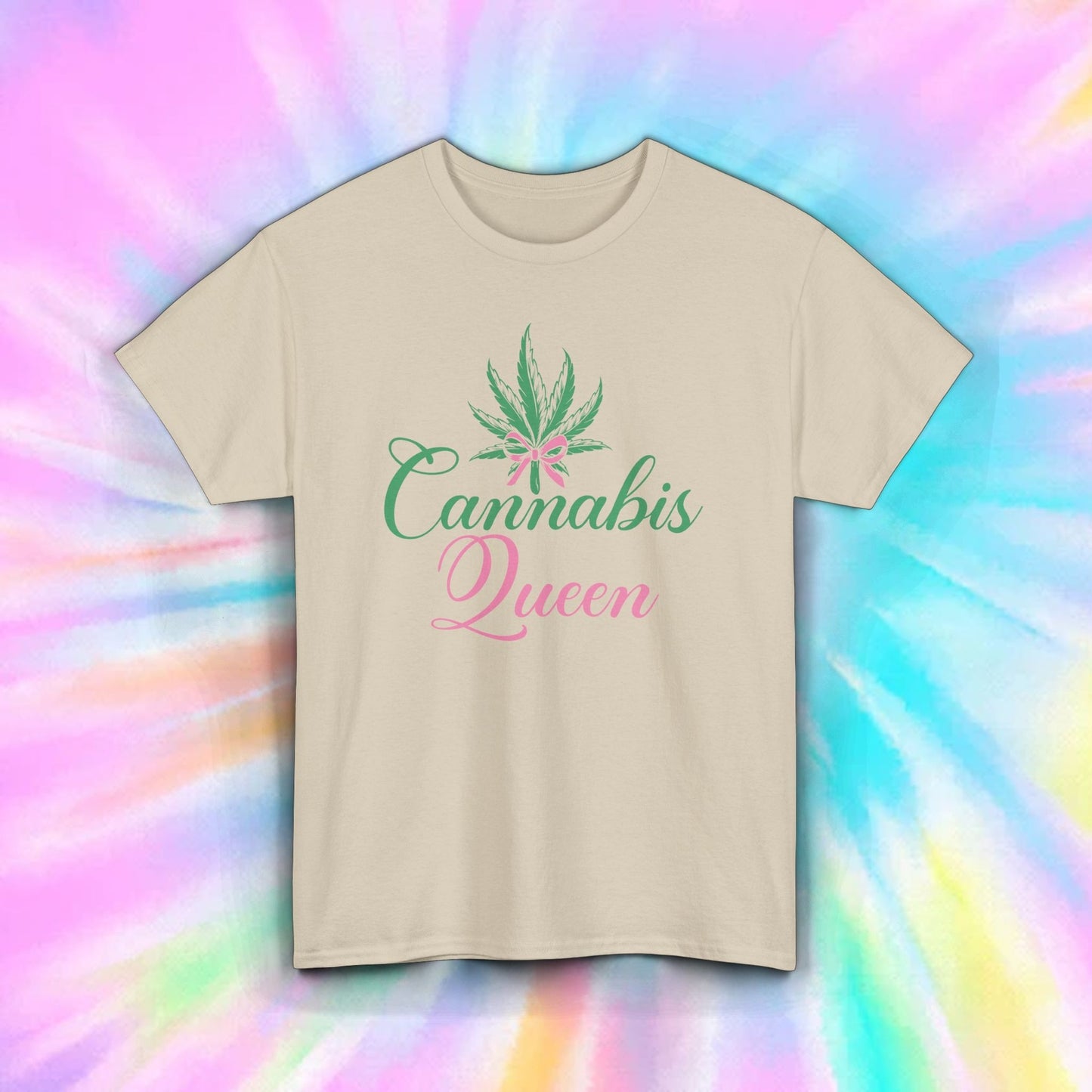 Cannabis Queen Pink Green Marijuana Leaf Funny Pot Stoner Shirt S-5XL 12 colors