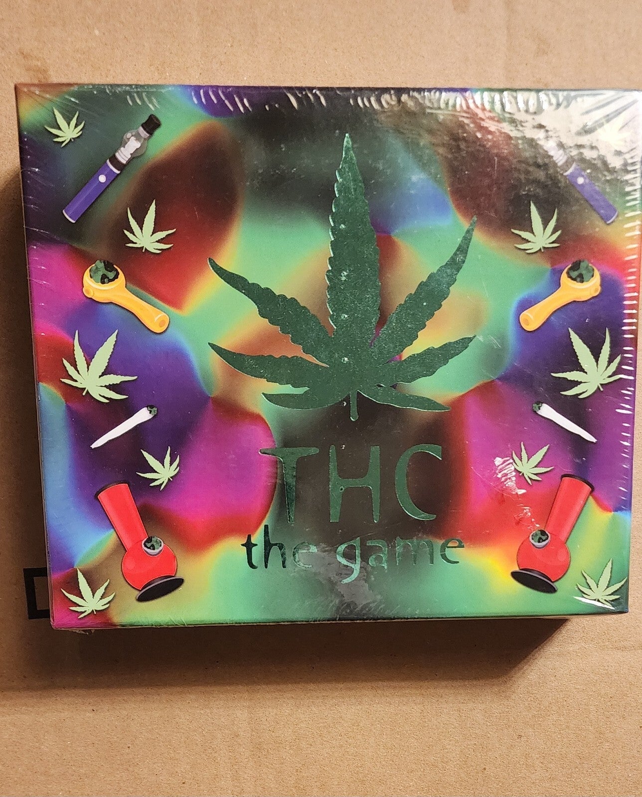 THC The Game board with colorful cannabis-themed design and game elements.