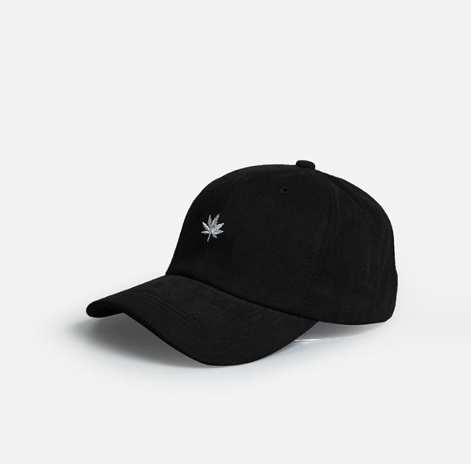 Unisex adjustable cotton hat with cannabis marijuana weed leaf logo, available in multiple colors.