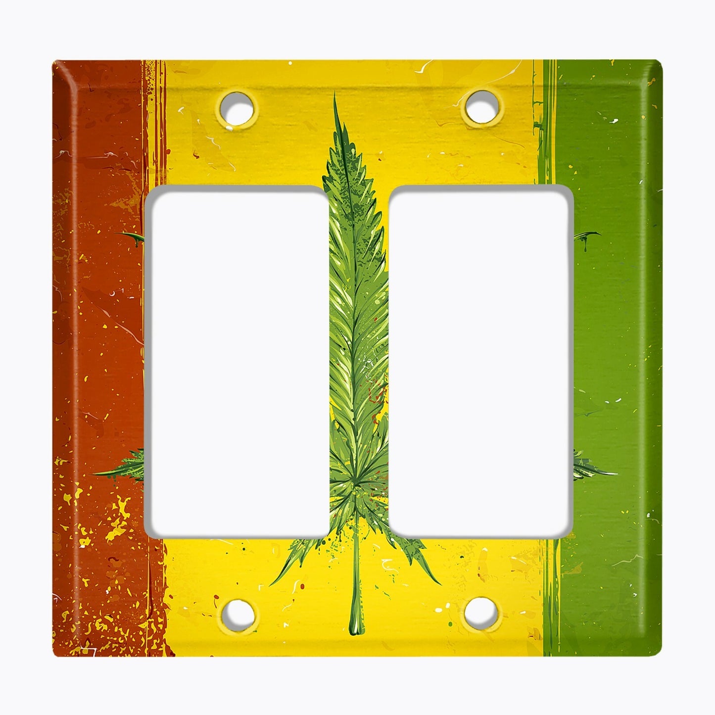 Metal Light Switch Cover Wall Plate Weed Flag Rasta