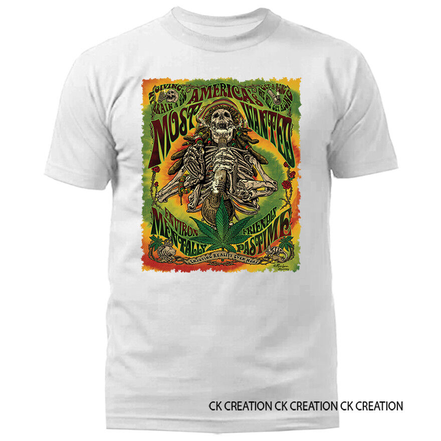 Most Wanted Marijuana Weed Pot Cannabis Graphic T-shirt 13 Colors sizes S to 5XL
