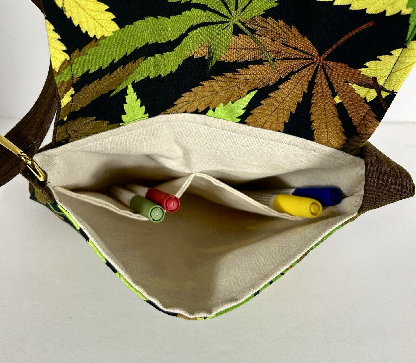 New Handmade Marijuana, Cannabis Cross Body Purse Hand Embroidered Peace Sign