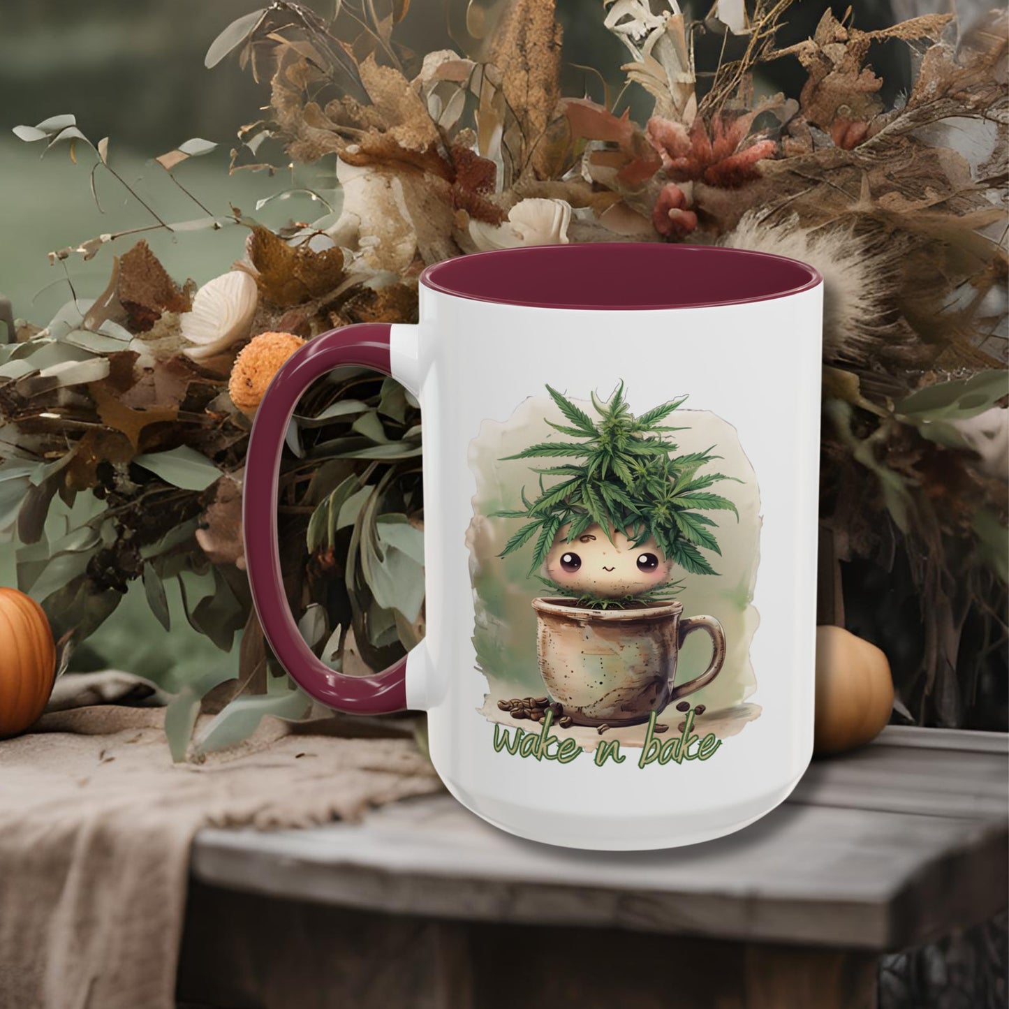 WAKE n BAKE Mug Cute Turnip Weed Cup 420 Coffee Lover Gift GenX Cannabis Stoner