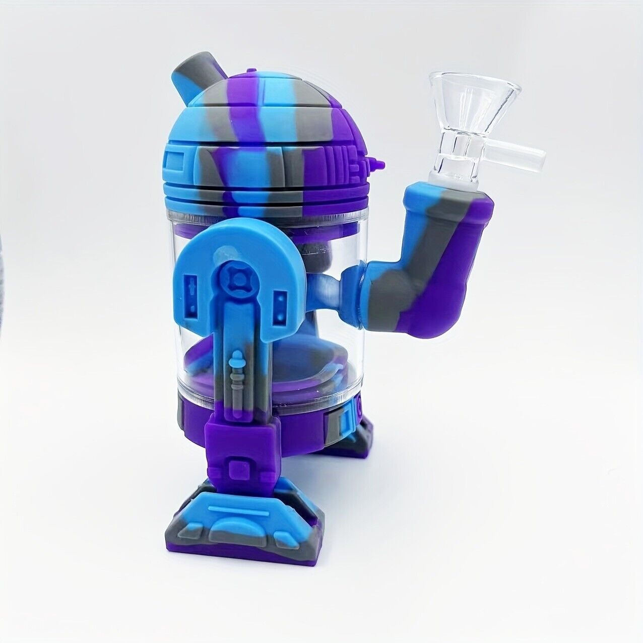 Silicone Bong, 5" Rotatable Foots Robots Silicone Hookah, Heatproof Silicone Wat