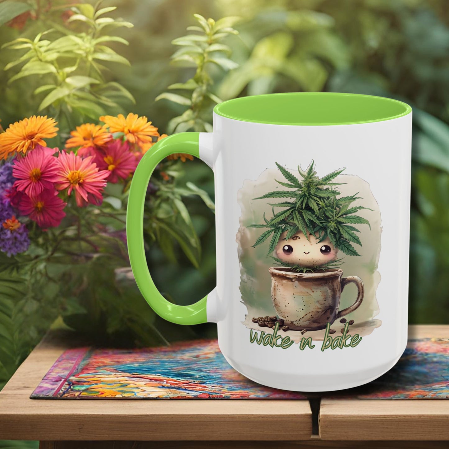 WAKE n BAKE Mug Cute Turnip Weed Cup 420 Coffee Lover Gift GenX Cannabis Stoner