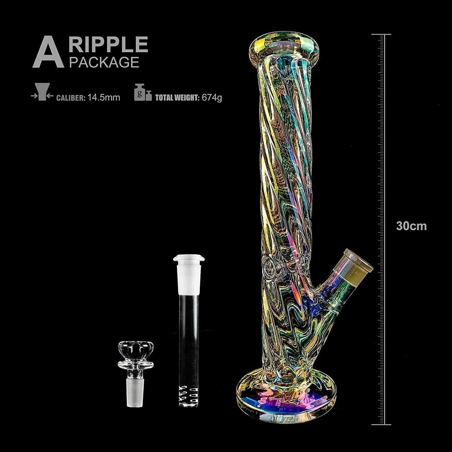 13" Glass Bong Water Pipes Thick Percolator Bongs Smoking Hookah Bowl w/ ICE