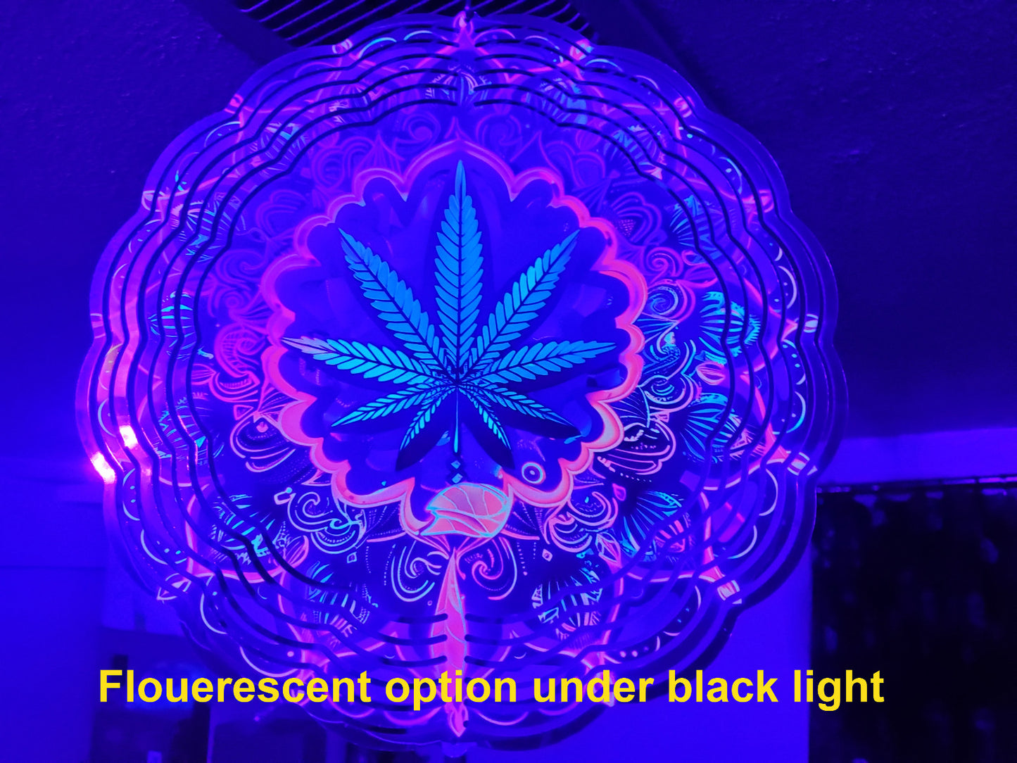420 Themed 10inch Wind Spinner 6 Cool Styles with fluorescent option!