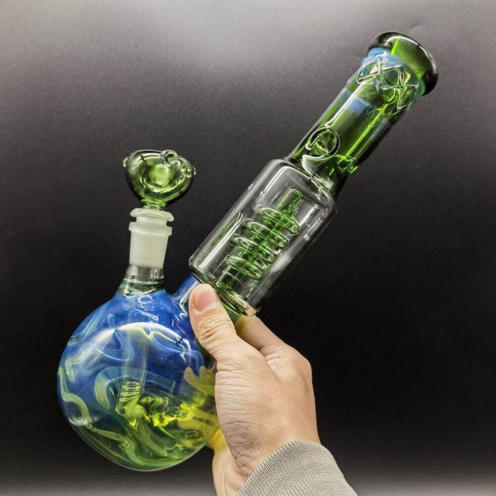 10 inch Smoking Hookah Glass Bong Water Pipe Percolator Bongs Bubbler w/ Bowl - Maryjanes Bong Shop