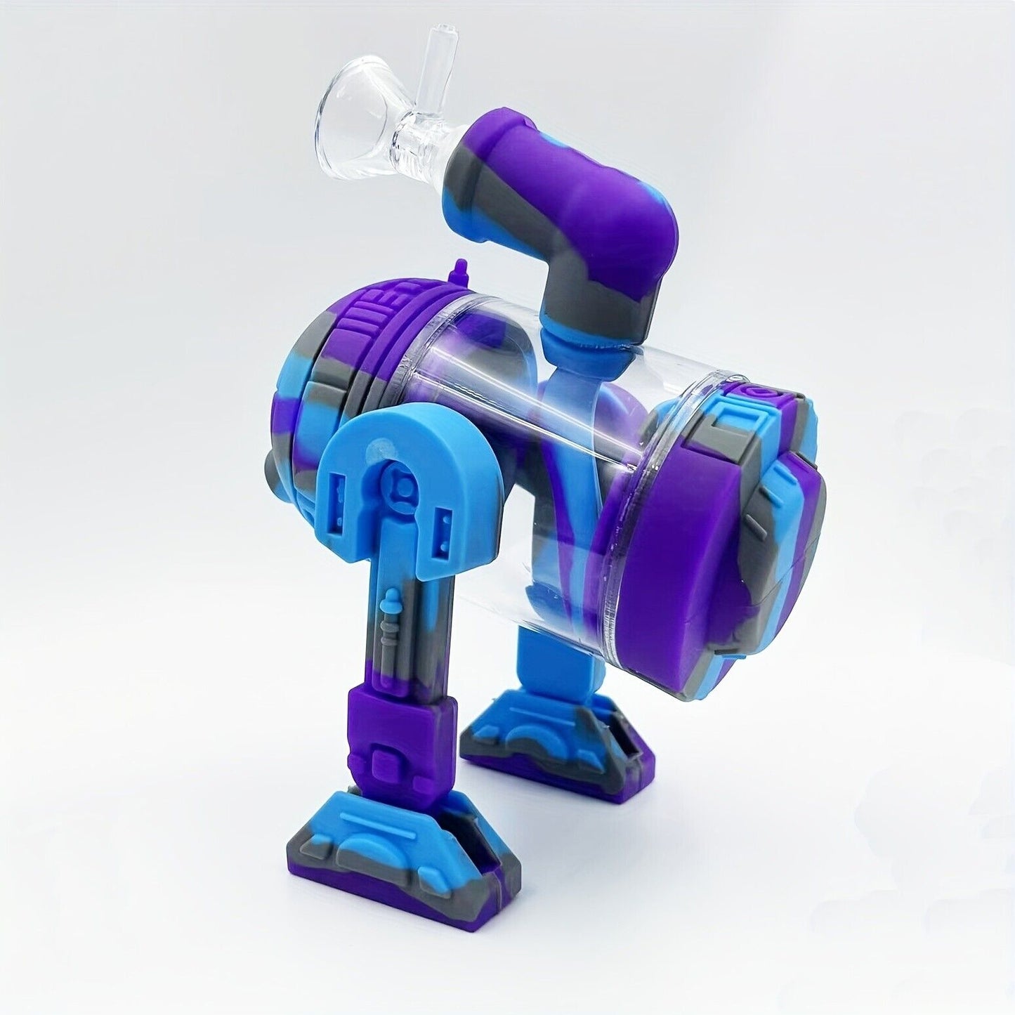 Silicone Bong, 5" Rotatable Foots Robots Silicone Hookah, Heatproof Silicone Wat