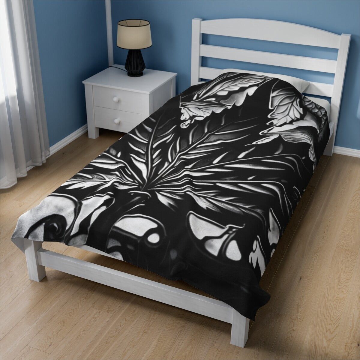 Velveteen Plush Blanket Smoking Stoner Weed Marijuana Leaf Graphic Pot Lover