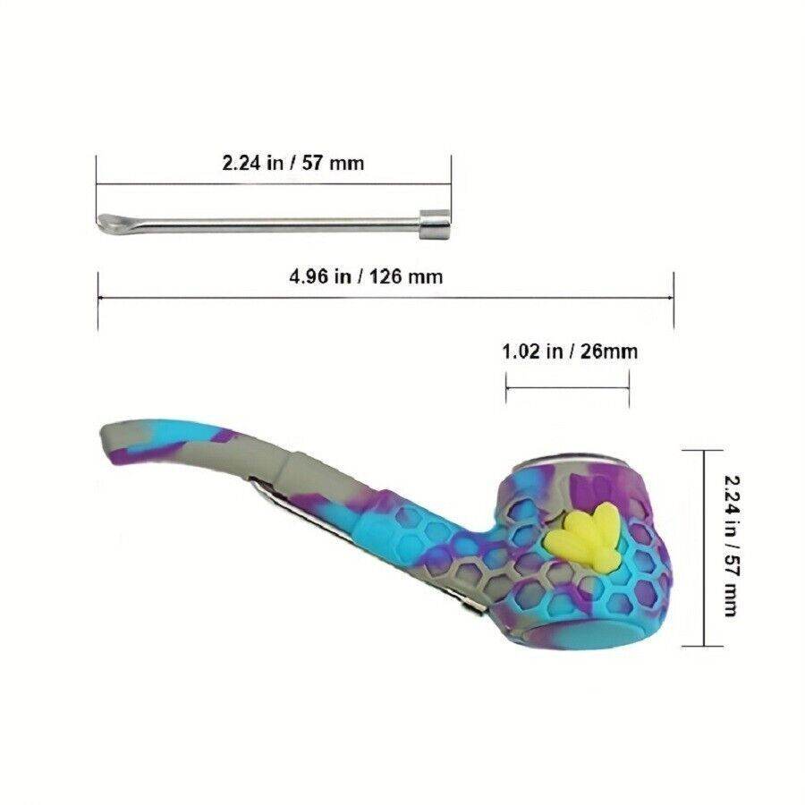 Silicone Smoking Pipe, Classic Vintage Silicone Tobacco Pipes with 9 Hole Glass - Maryjanes Bong Shop