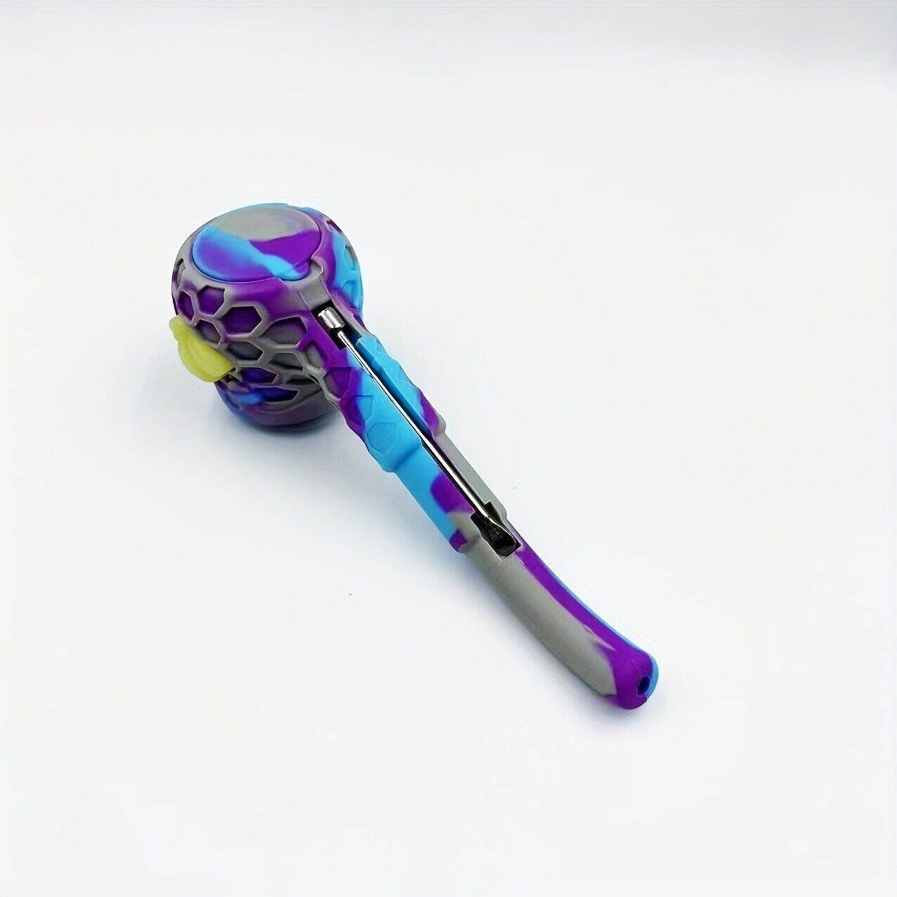 Silicone Smoking Pipe, Classic Vintage Silicone Tobacco Pipes with 9 Hole Glass - Maryjanes Bong Shop