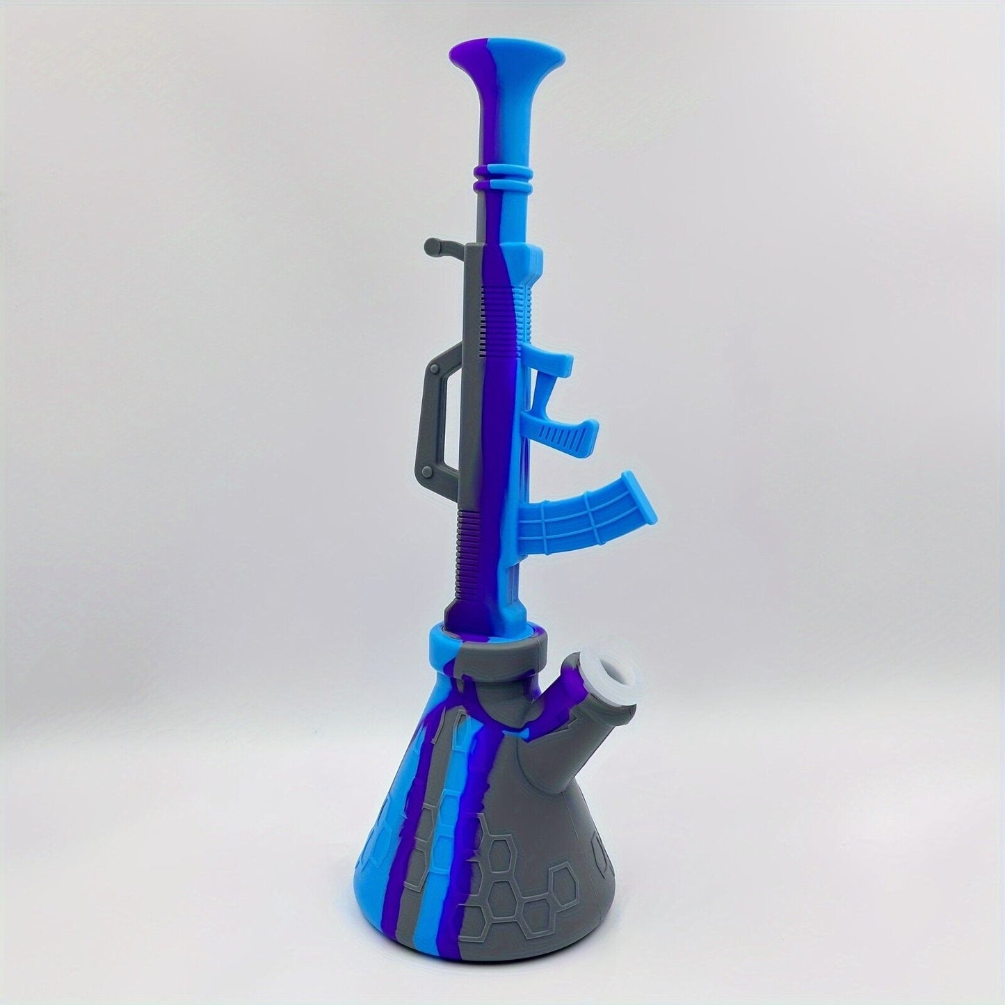 Silicone Hookah, 11.2" Big Detachable Submachine Gun Design Silicone Water Pipe