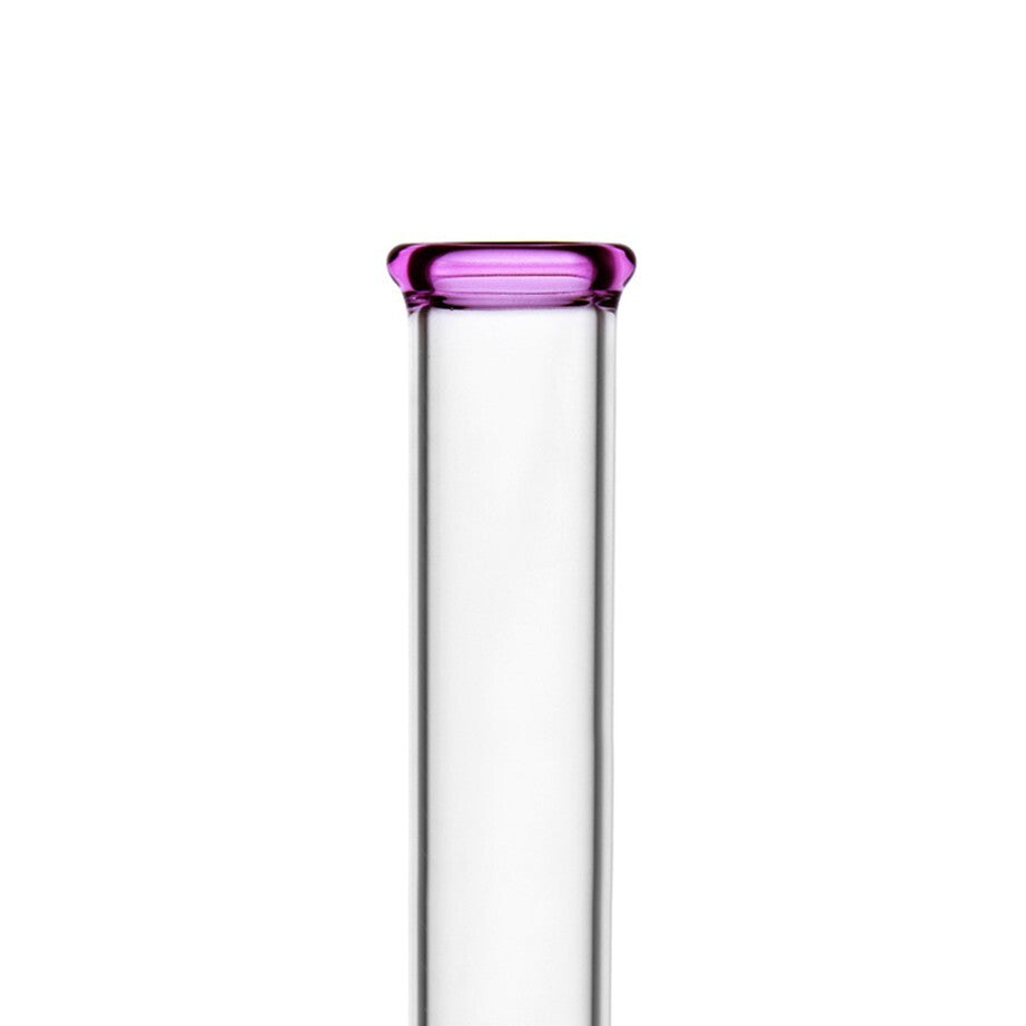 10" heavy pink glass bong with 14mm bowl attachment, easy to clean.