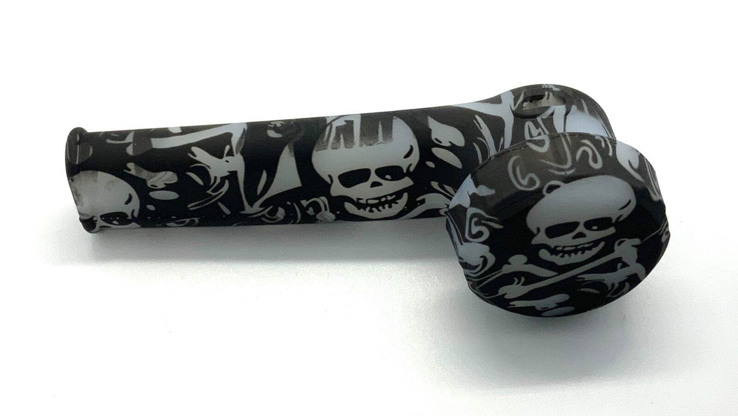 Silicone Smoking Pipe with Glass Bowl w/Cap (glow) US seller - Maryjanes Bong Shop