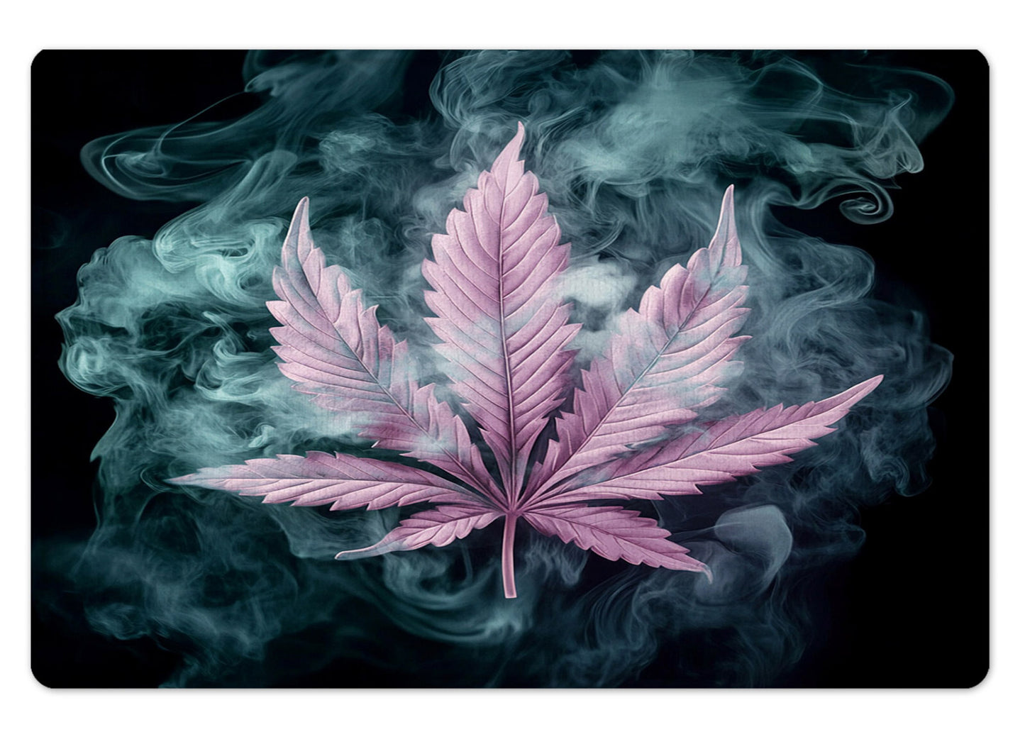 Cannabis Plant Purple Marijuana Leaf Black Shower Curtain Set for Bathroom Decor