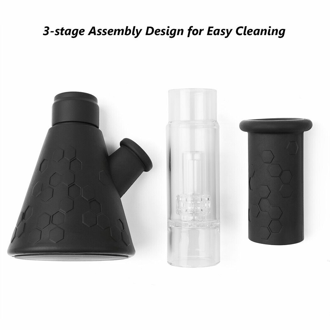 12" Silicone Glass Bong Smoking Water Tobacco Pipe 14mm Bowl Beaker Heavy Duty